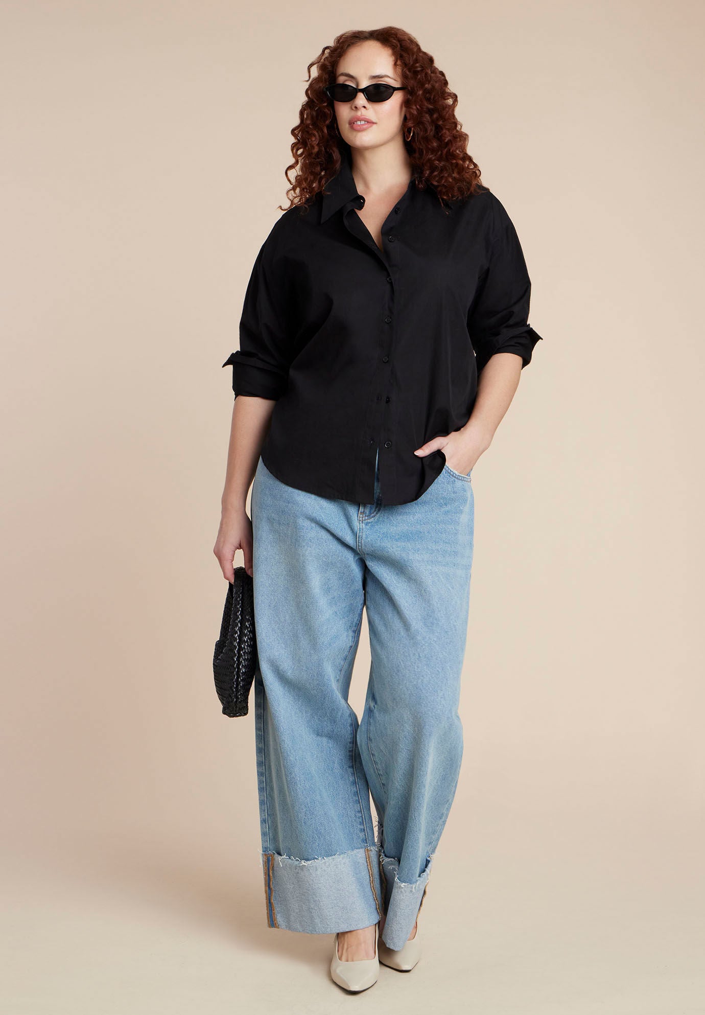 Tie Back Button Up Top, BLACK ONYX, alternate image number 3