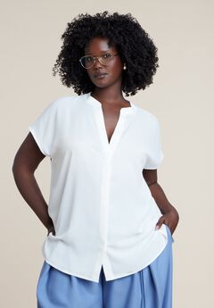 Plus Size White Dressy Blouse