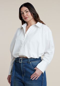 Bubble Button Up Crop Top
