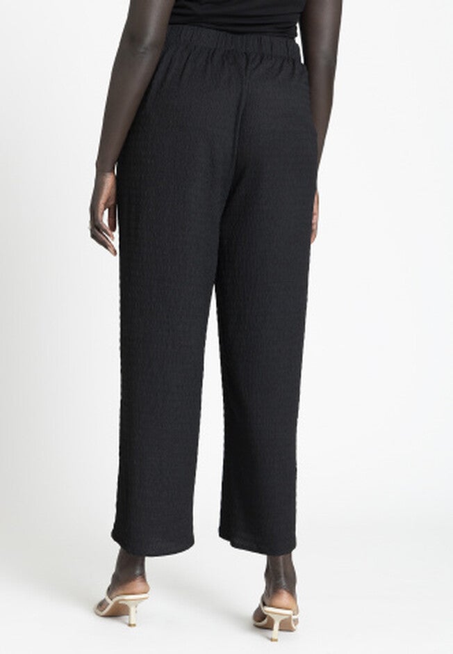 Textured Wide Leg Pant, BLACK ONYX, alternate image number null