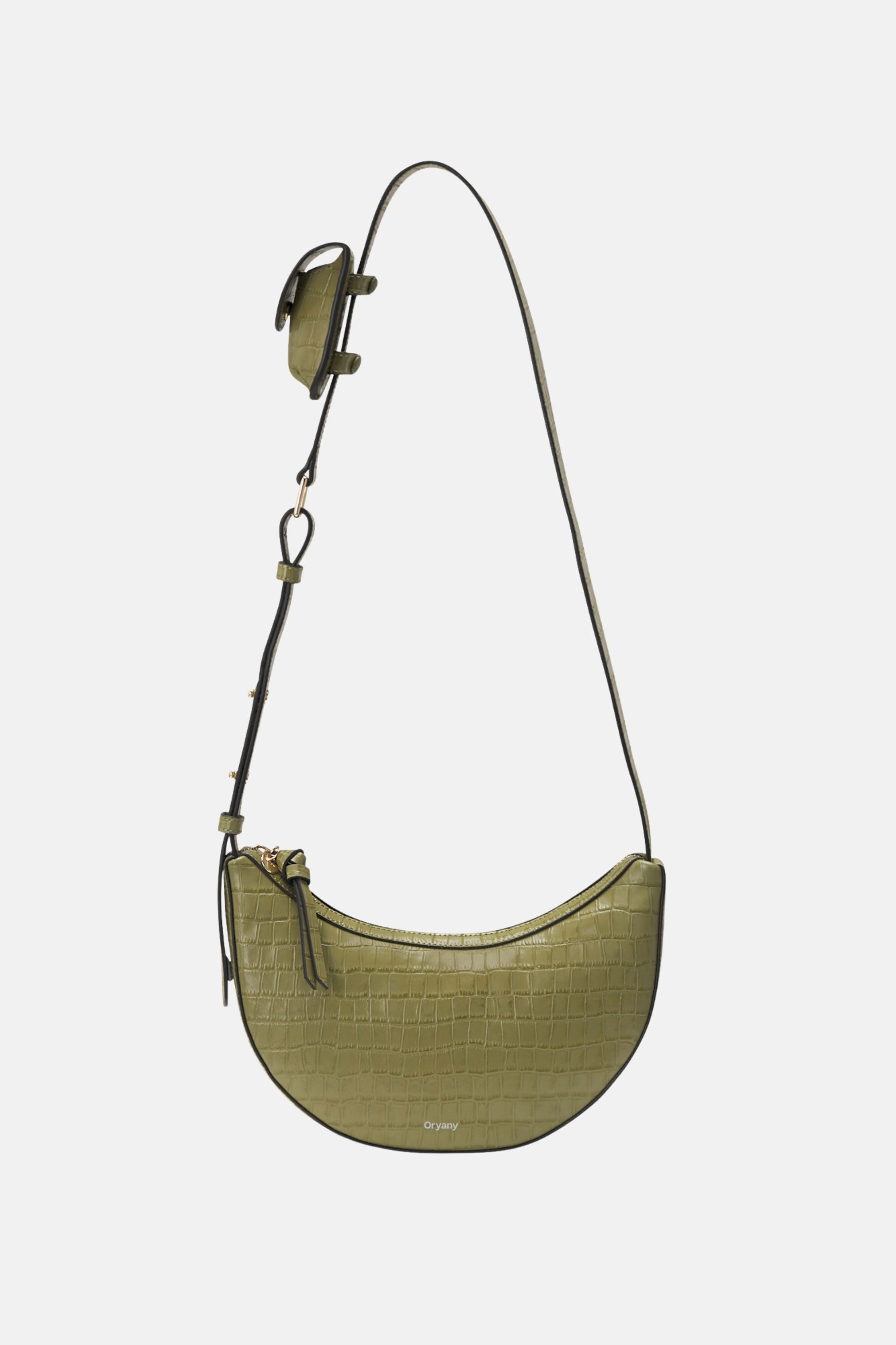 Rookie Croco Crossbody Medium- Cream, LEAF OLIVE, hi-res image number 0