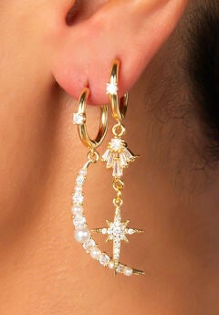 Mismatch Moon and Star Earrings