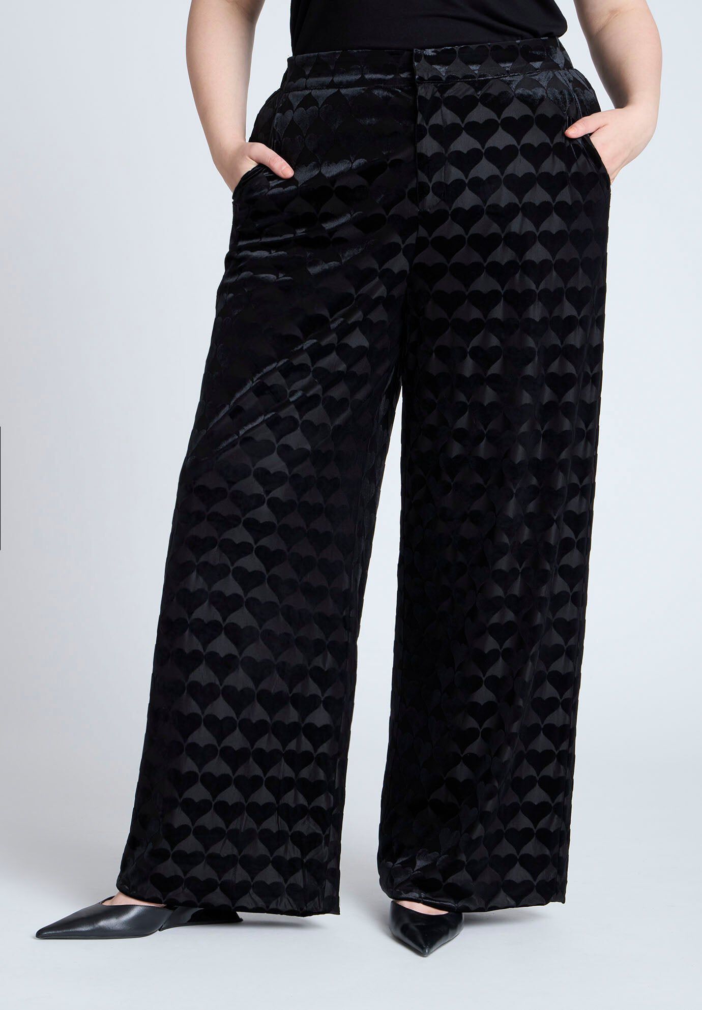 Heart Velvet Pant, BLACK ONYX, hi-res image number 0