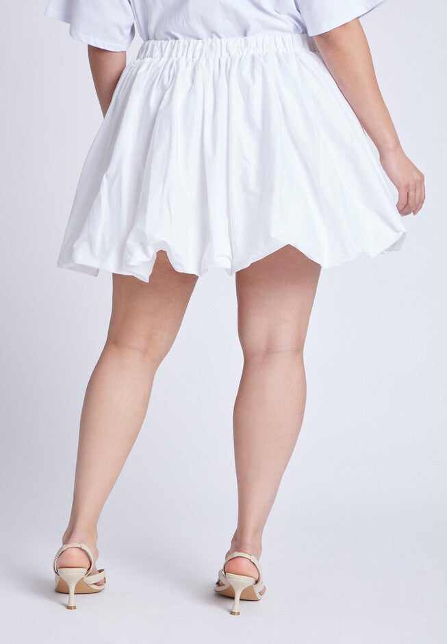 Mini Bubble Hem Skirt, BRIGHT WHITE, alternate image number null