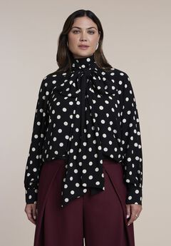 Dramatic Tie-Neck Blouse