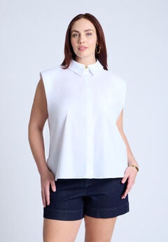 Strong Shoulder Collared Top