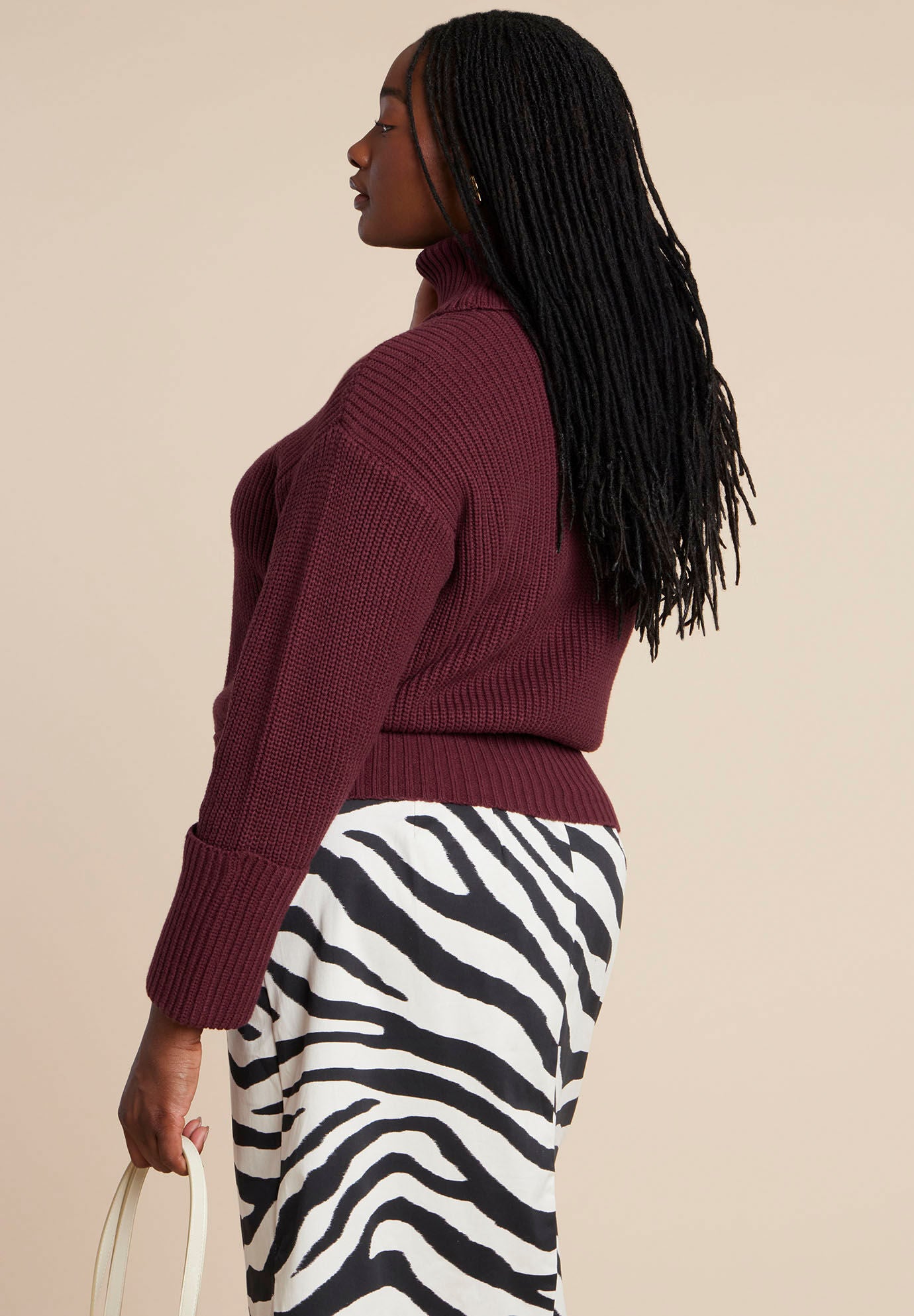 Cuffed Turtleneck Sweater, TAWNY PORT, on-hover image number 1