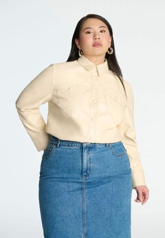 Faux Leather Shacket