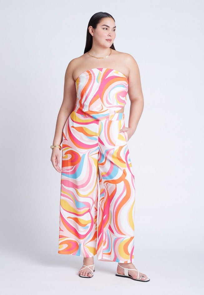 Printed Scarf Top, SABRINA SWIRLS PINK, alternate image number null