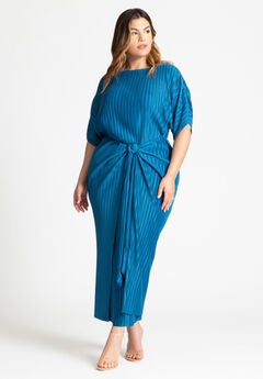 Draped Plisse Dress