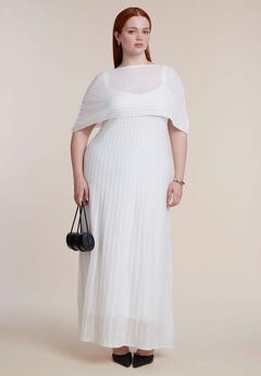 Cape Overlay Sweater Maxi Dress