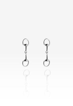 Bella Horsebit Stud Silver Earrings