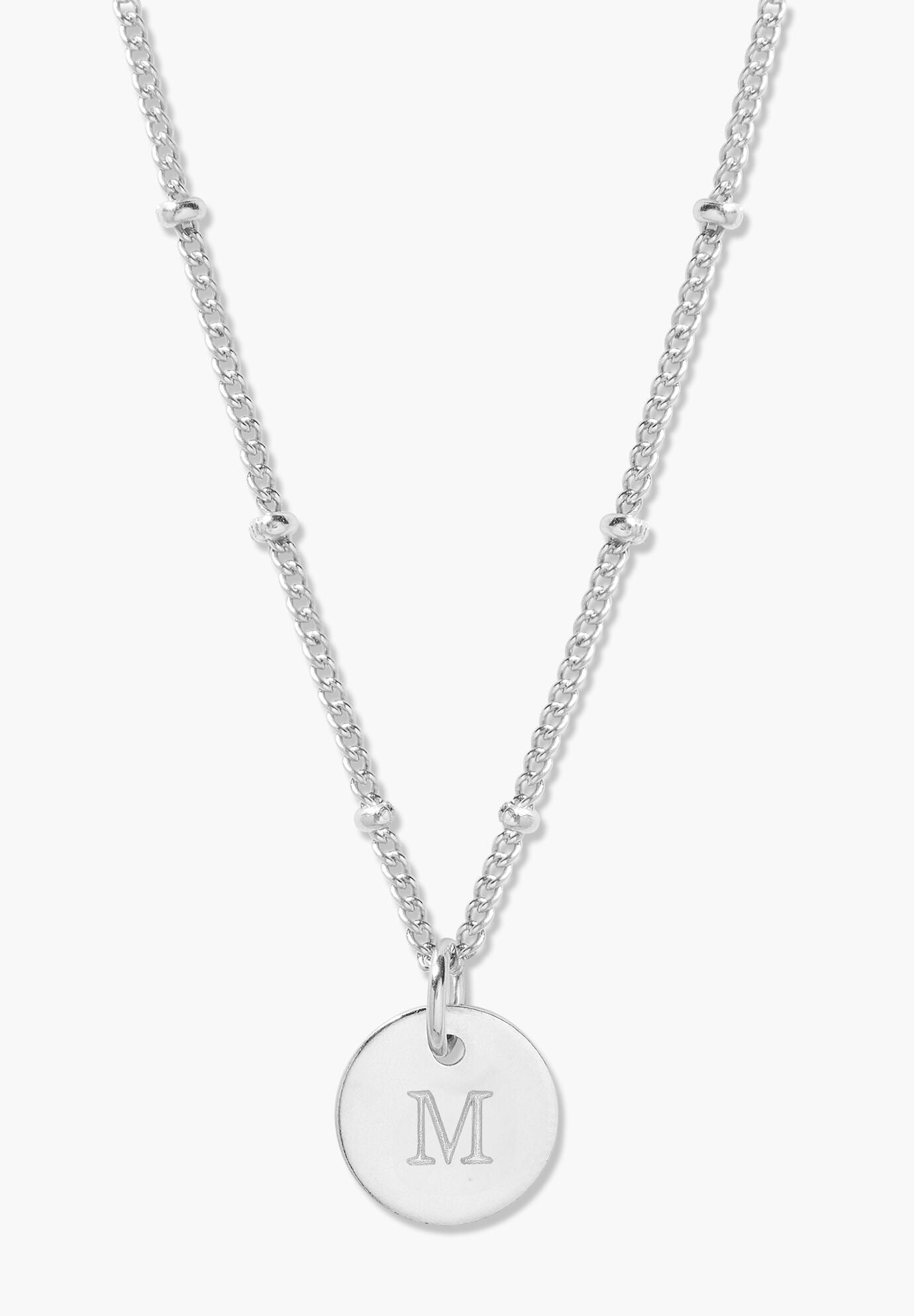 Madeline Silver Initial Pendant, M, hi-res image number 0