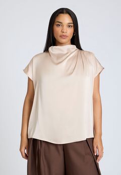 Pleat Detail Satin Shirt