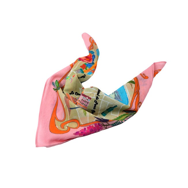 Saint Tropez Vacation Bandana - Pink Blue, PINK, alternate image number 1
