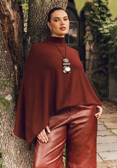 Asymmetric Turtleneck Cape