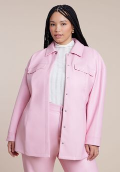 Pocket Detail Faux Leather Jacket