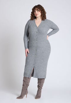 Plus Size Grey Sweater Dress