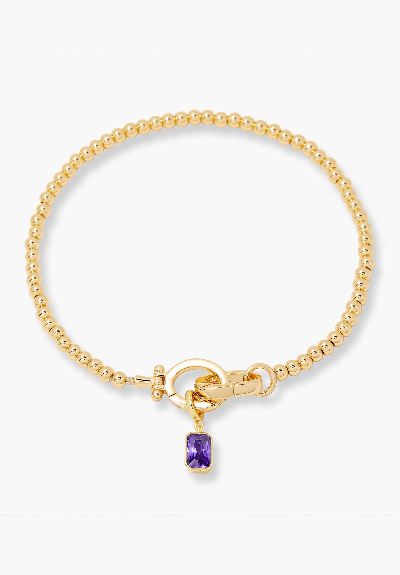 Mackenzie Gold Birthstone Bracelet, FEBRUARY, hi-res image number 0