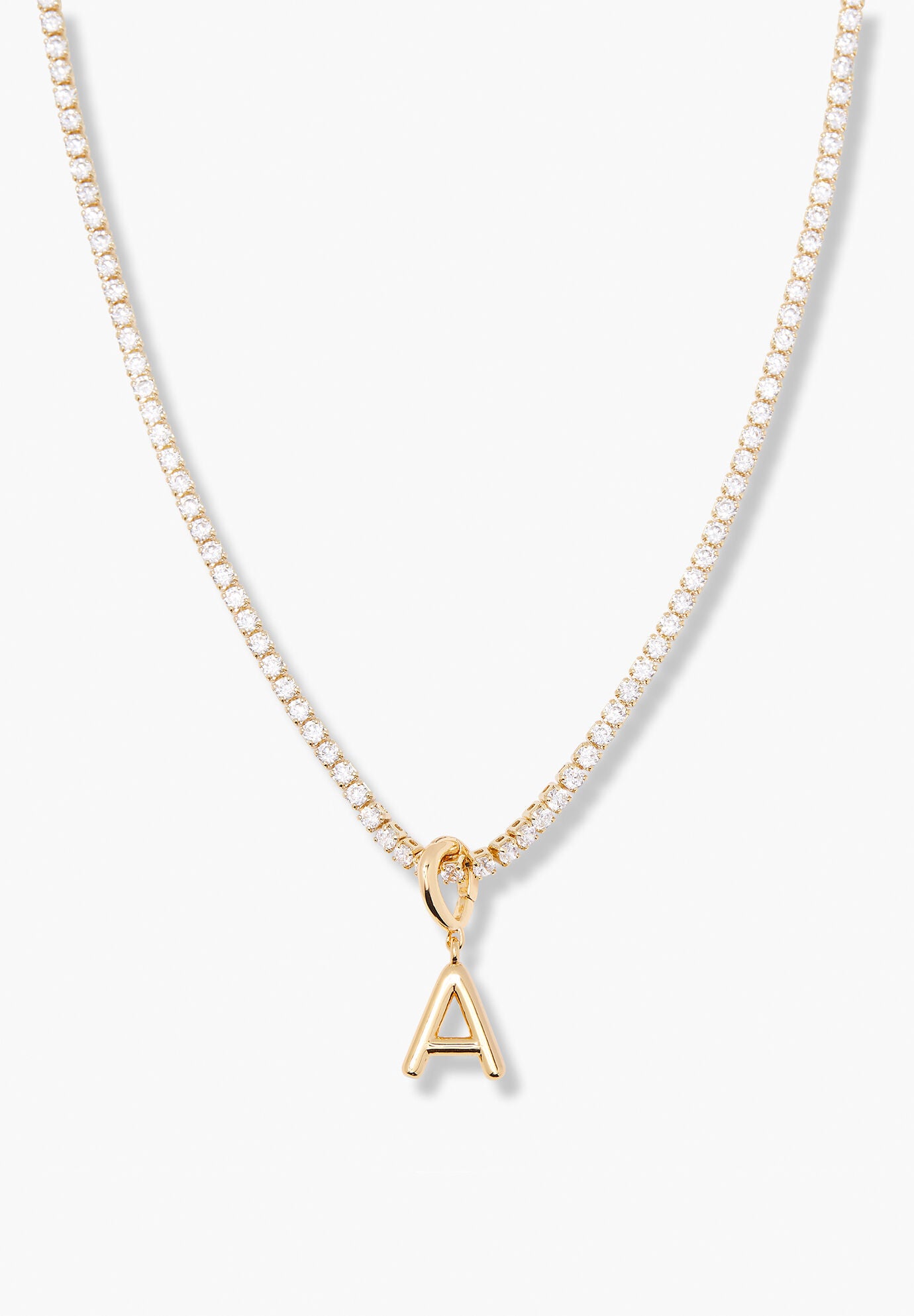 Isabella Mini Tennis Initial Necklace, A, hi-res image number 0