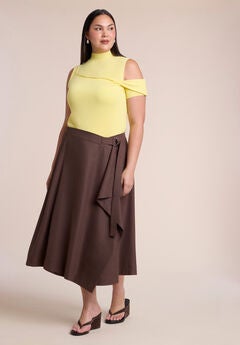 Adjustable Wrap Midi Skirt