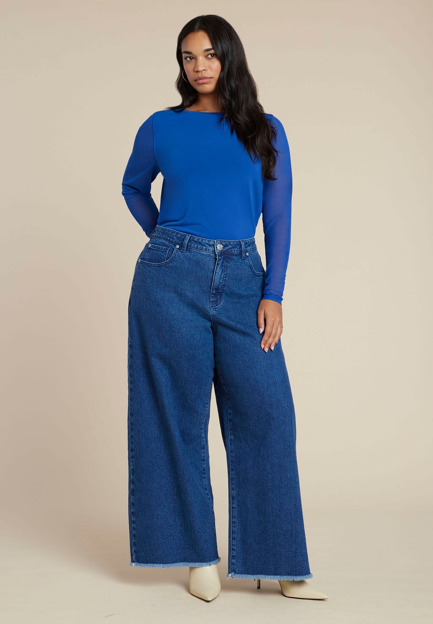 Sheer Sleeve Tee, BLUE QUARTZ, alternate image number 2