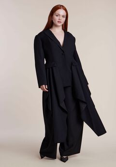 Draped Strong Shoulder Blazer