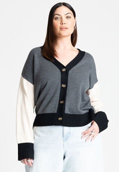 Plus Size V Neck Cardigans For Women