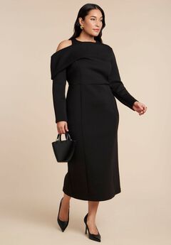Drape Effect Midi Dress