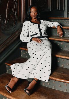 Intarsia Trumpet Sweater Skirt