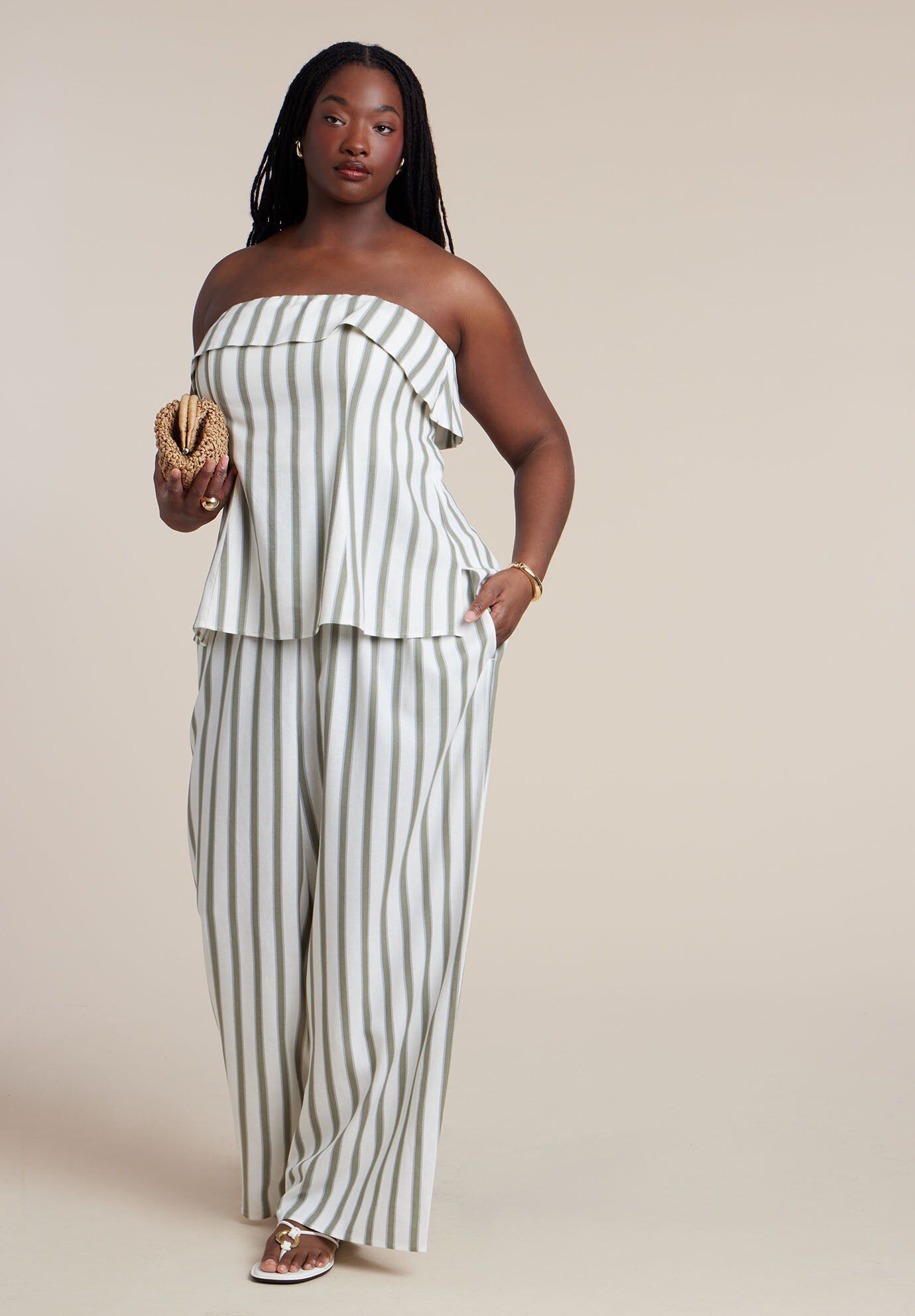Drawstring Wide Leg Linen Pant