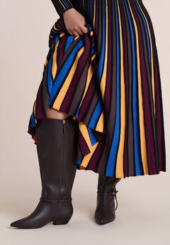 Faux Leather Knee-High Boot