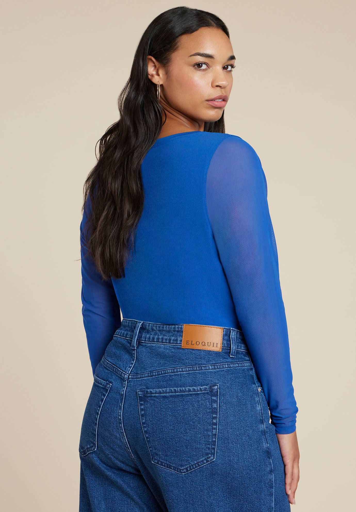 Sheer Sleeve Tee, BLUE QUARTZ, on-hover image number 1