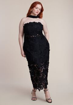 Strapless Lace Dress With Scarf