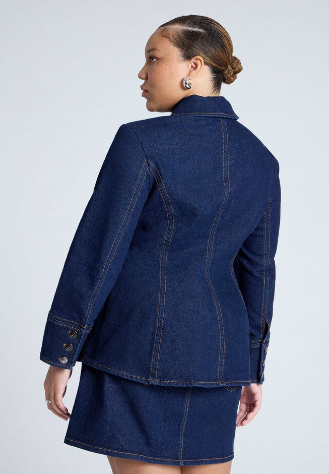 Laced Denim Jacket, DARK RINSE, on-hover image number null