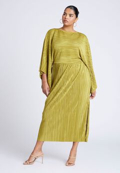 Cape Effect Plisse Dress