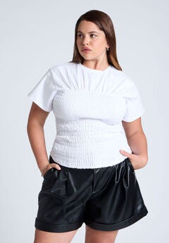 Short Sleeve Smocked Tee