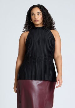 Sleeveless Plisse Top
