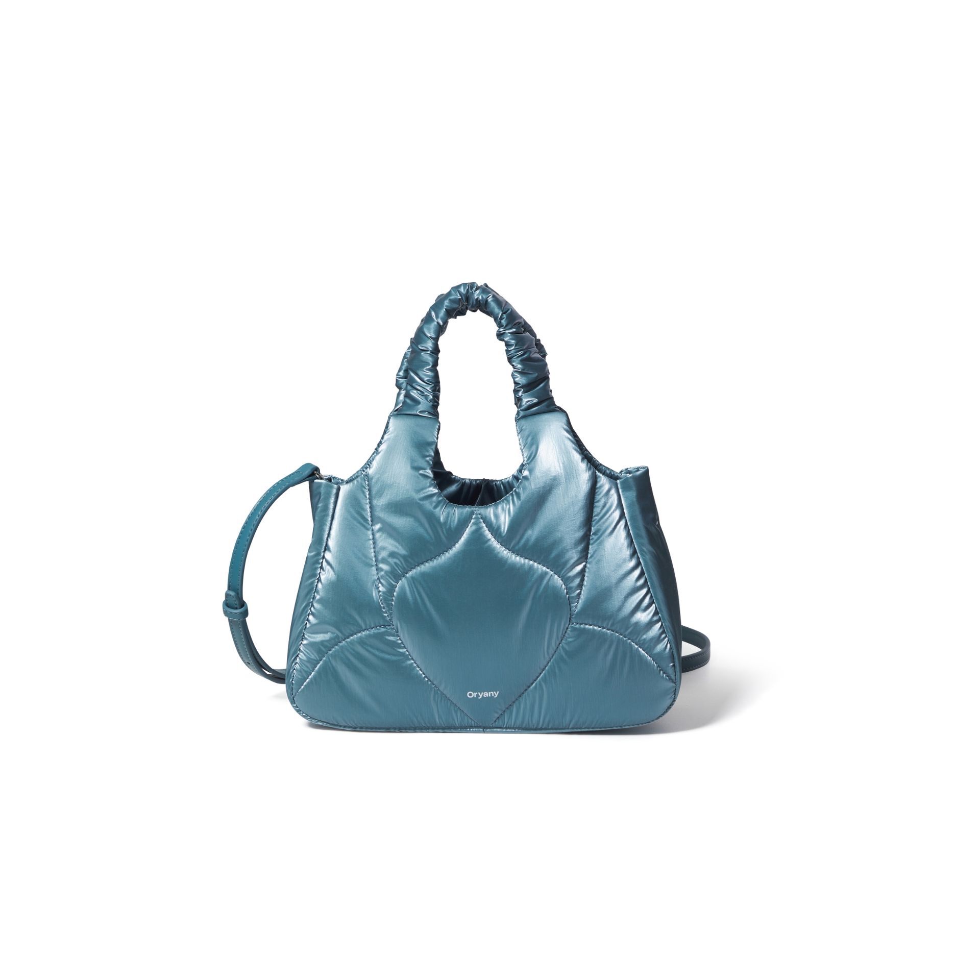 Half Moroccan Padding Crossbody Medium Satchel, BLUE SILVER, alternate image number 1