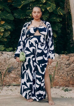 Printed Cover-Up Bottom With Slits