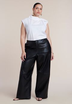 Plus Size Faux Leather Pants For Women