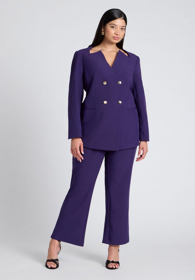 Cutaway Neckline Blazer, PARACHUTE PURPLE, alternate image number null