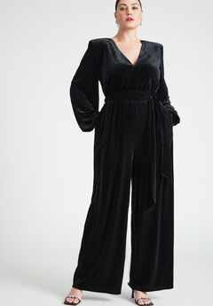 Velvet Wide-Leg Jumpsuit
