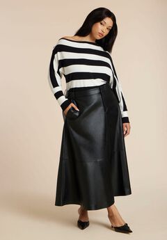 Faux Leather Midi Skirt