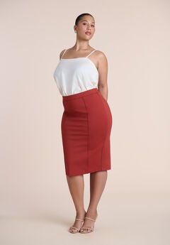 The Ultimate Stretch Midi Pencil Skirt