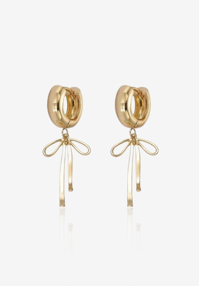 Bowden Bow Earrings, GOLD, hi-res image number null