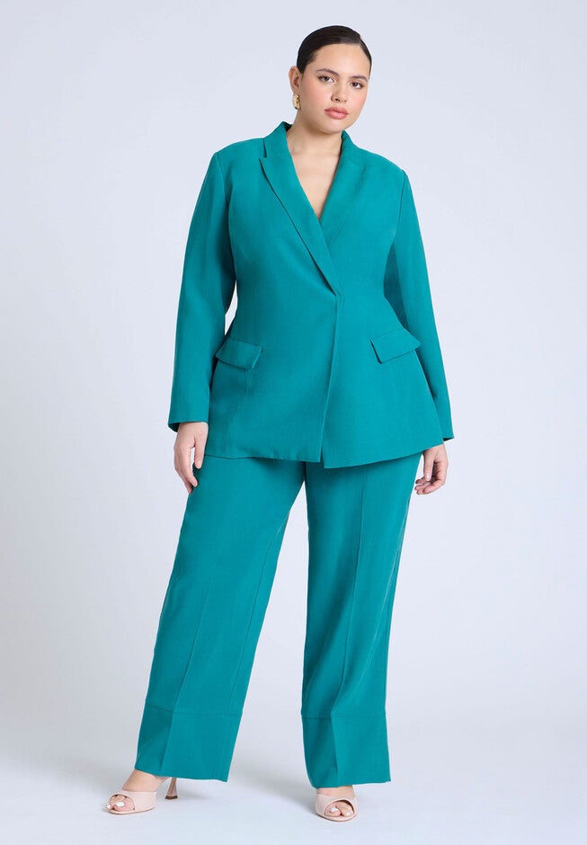 Tie Waist Soft Suiting Blazer, BAYOU, alternate image number null