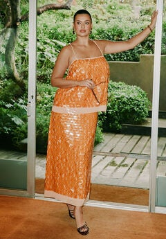 Layered Pailette Maxi Dress