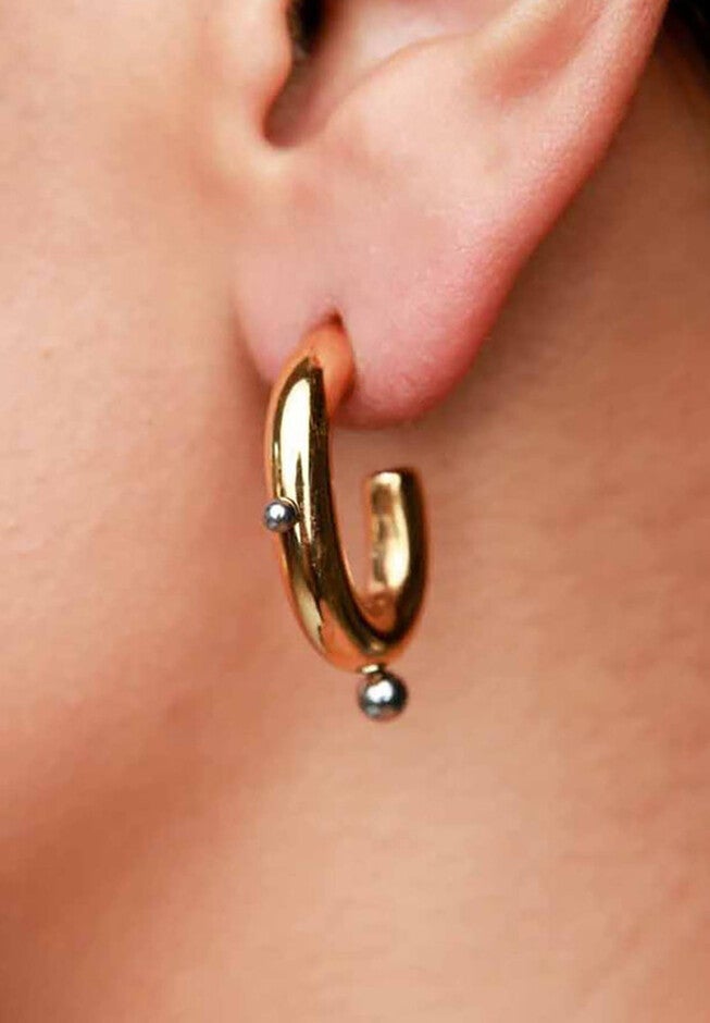 Aimee Earrings, GOLD AND SILVER, alternate image number 1
