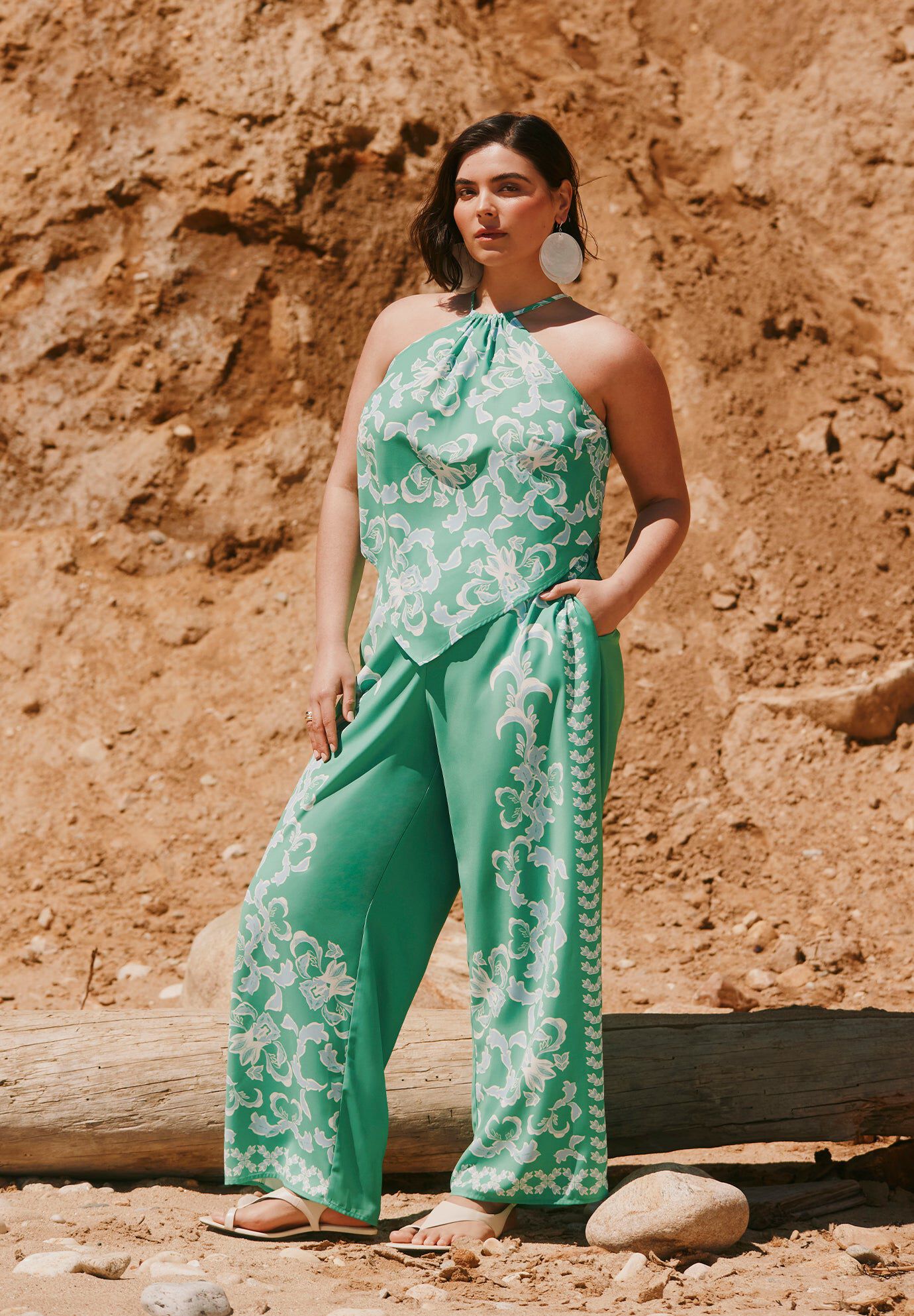 Placed Print Pull On Pant